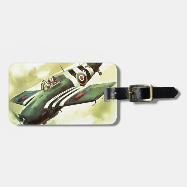 Vintage Aeroplane Luggage Tag (Front Horizontal)