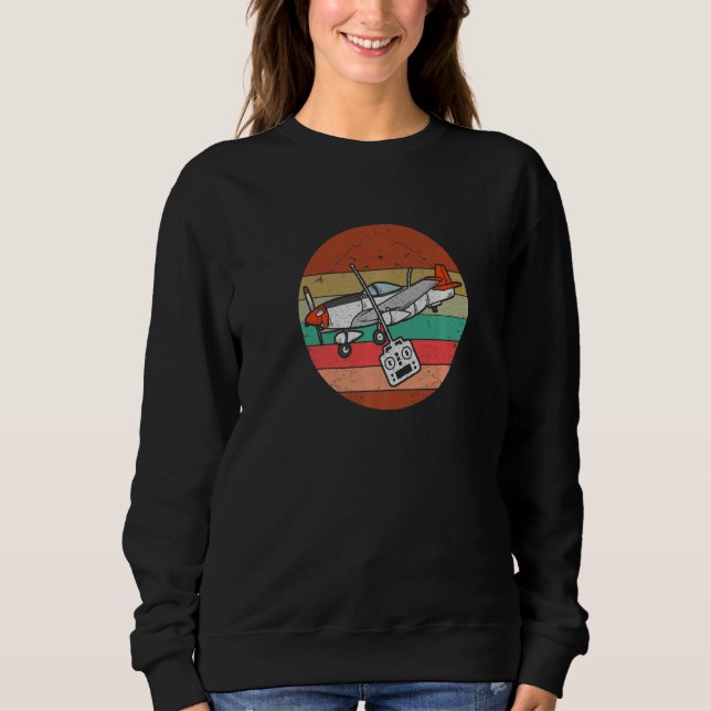 Vintage Aeroplane Model Rc Pilot Model Maker Sweatshirt (Front)