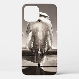 vintage aeroplane on a runway iPhone 12 case