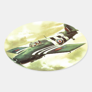 Vintage Aeroplane Oval Sticker
