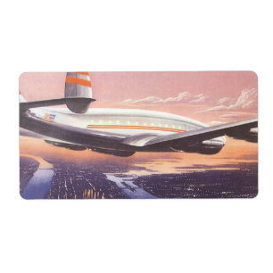 Vintage Aeroplane over Hudson River, New York City
