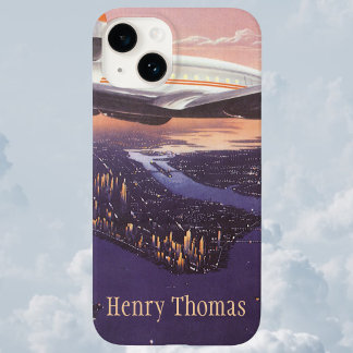 Vintage Aeroplane over Hudson River, New York City Case-Mate iPhone 14 Case