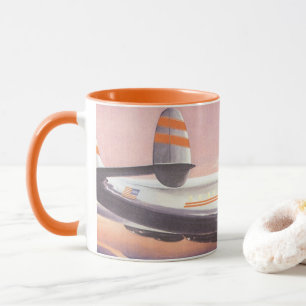 Vintage Aeroplane over Hudson River, New York City Mug