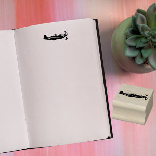 Vintage Aeroplane P-51 Mustang Military Aviation Rubber Stamp