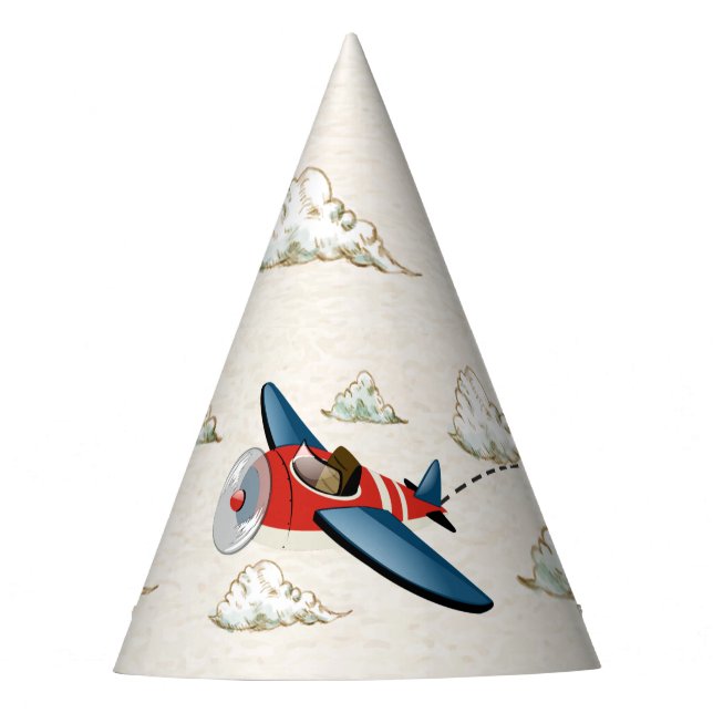 Vintage Aeroplane Paper Party Hats (Front)