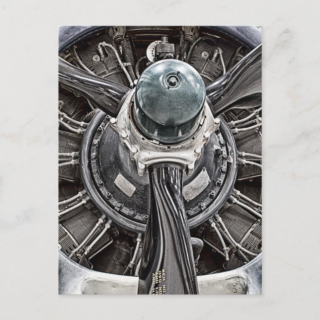 Vintage Aeroplane parts Postcard (Front)