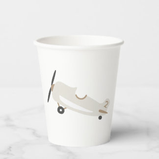 Vintage Aeroplane Personalised Boys Birthday Paper Cups