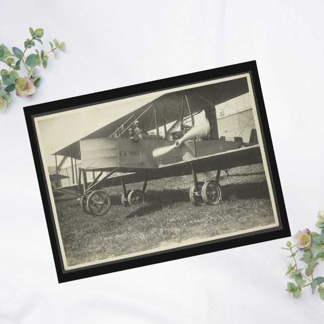 Vintage Aeroplane photo, Cool Aviation Birthday Postcard (Creator Uploaded)
