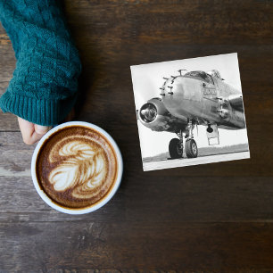 Vintage Aeroplane photo, Cool Fun Aviation Glass Coaster