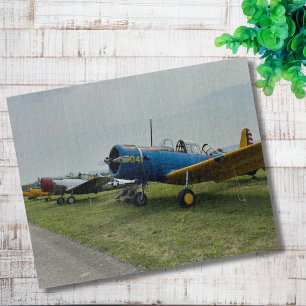 Vintage Aeroplane Photo Pilot Dad Birthday Aviatio Jigsaw Puzzle