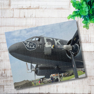 Vintage Aeroplane Photo Pilot Dad Birthday Aviatio Jigsaw Puzzle