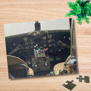 Vintage Aeroplane Photo Pilot Dad Birthday Aviatio Jigsaw Puzzle