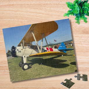 Vintage Aeroplane Photo Pilot Dad Birthday Aviatio Jigsaw Puzzle