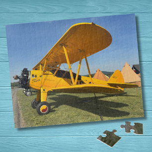 Vintage Aeroplane Photo Pilot Dad Birthday Aviatio Jigsaw Puzzle