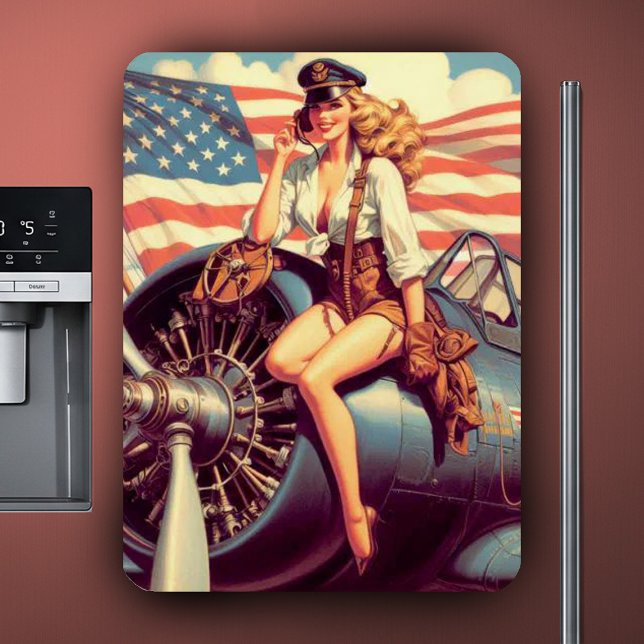 Vintage Aeroplane Pin-up Magnet (Creator Uploaded)