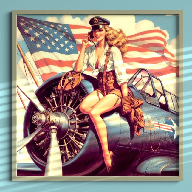 Vintage Aeroplane Pin-up Poster (Creator Uploaded)