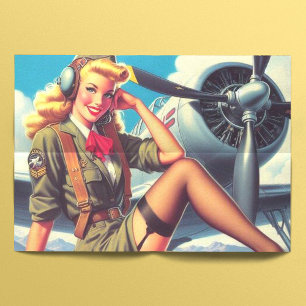 Vintage Aeroplane Pin-Up Tissue Paper