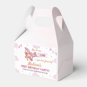 Vintage Aeroplane Pink Girl Birthday Favour Box