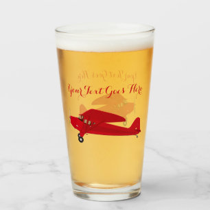 Vintage Aeroplane Pint Glass Beer Soda Tumbler