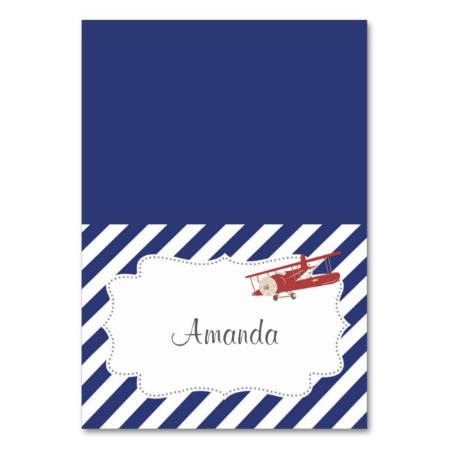 Vintage Aeroplane Place Card (Front)