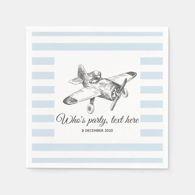 vintage,  aeroplane,  plane Cocktail Paper Napkins (Front)