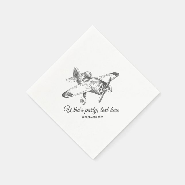 vintage,  aeroplane,  plane Cocktail Paper Napkins (Corner)