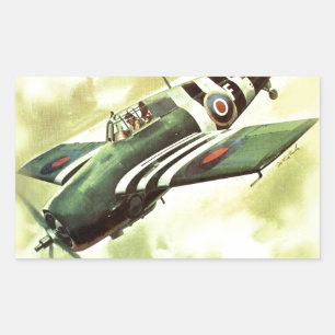 Vintage Aeroplane Rectangular Sticker