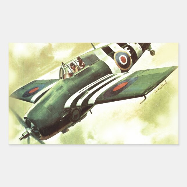 Vintage Aeroplane Rectangular Sticker (Front)