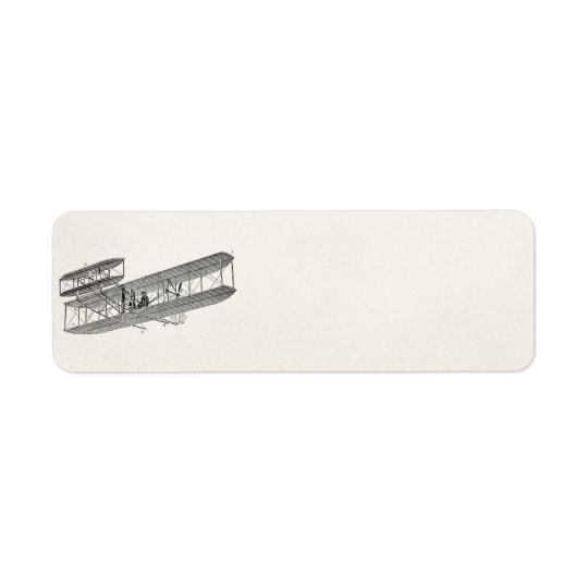 Vintage Aeroplane Retro Old Biplane Plane Biplanes Return Address Label
