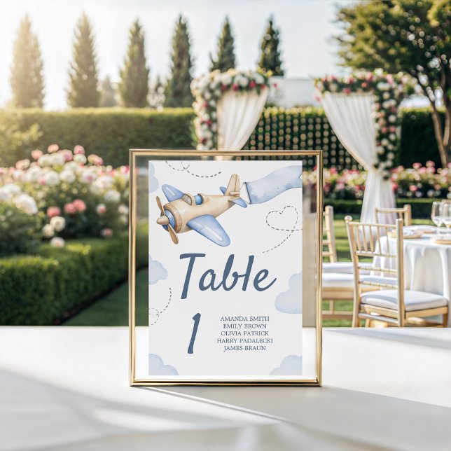Vintage Aeroplane Shower Table Numbers Sign (Creator Uploaded)