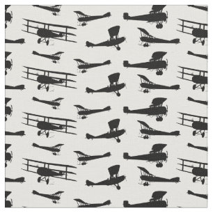 Vintage Aeroplane Silhouettes Decorative Planes Fabric