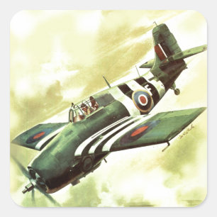 Vintage Aeroplane Square Sticker