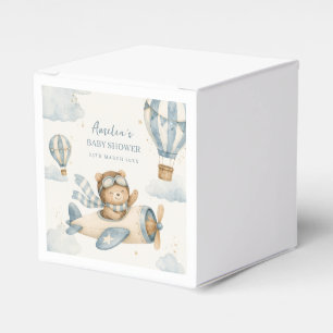 Vintage Aeroplane Teddy Bear Baby Shower Favour Box