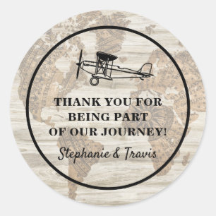 Vintage Aeroplane Thank You Favour Label