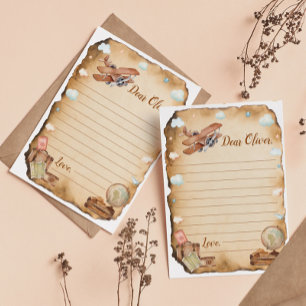 Vintage Aeroplane Time Capsule Note Message Card