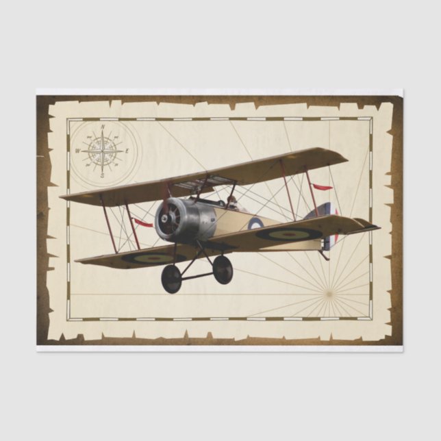 vintage aeroplane tissue paper (Front)