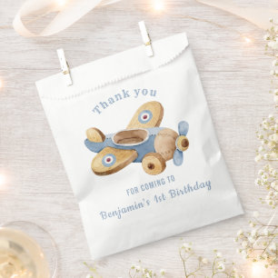 Vintage Aeroplane Toy Birthday Favour Bag