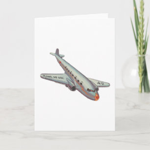 Vintage Aeroplane Valentine Holiday Card