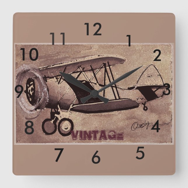 Vintage Aeroplane Wall Clock (Front)