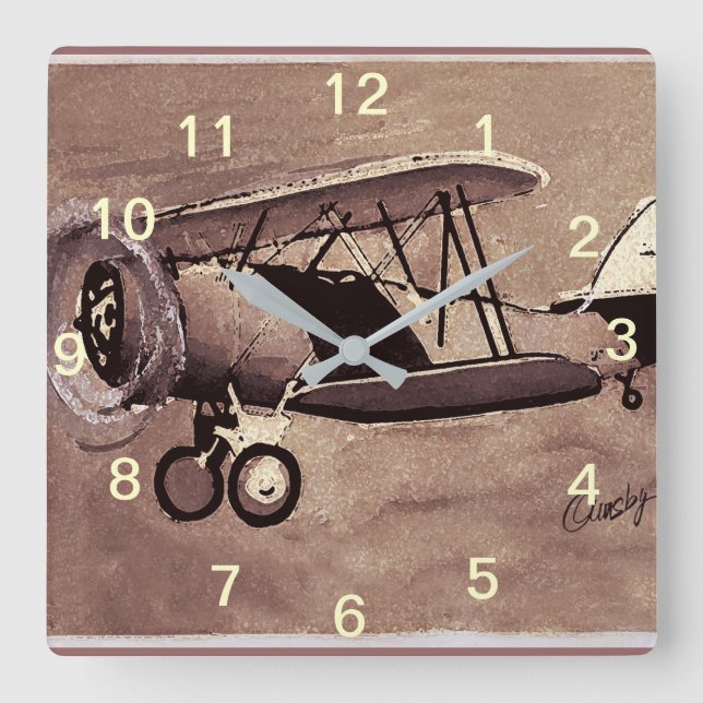 Vintage Aeroplane Wall Clock (Front)