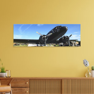 Vintage Aeroplane Warbird Fighter Airshow Photogra Canvas Print
