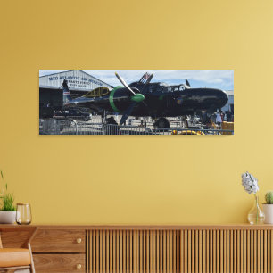 Vintage Aeroplane Warbird Fighter Airshow Photogra Canvas Print