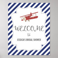 Vintage Aeroplane Welcome Poster Print