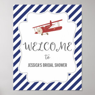 Vintage Aeroplane Welcome Poster Print