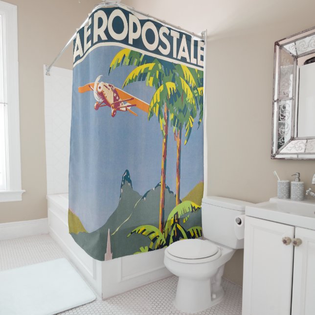 Vintage Aeropostale Shower Curtain (In Situ)