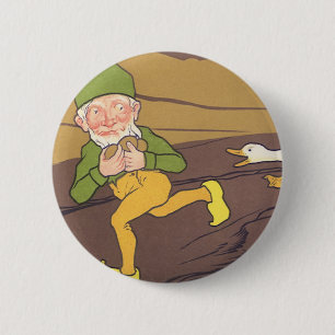 Vintage Aesop Fable Goose that Laid the Golden Egg 6 Cm Round Badge