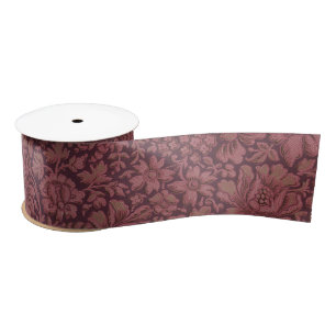 Vintage Aesthetic All Over Floral Print Satin Ribbon
