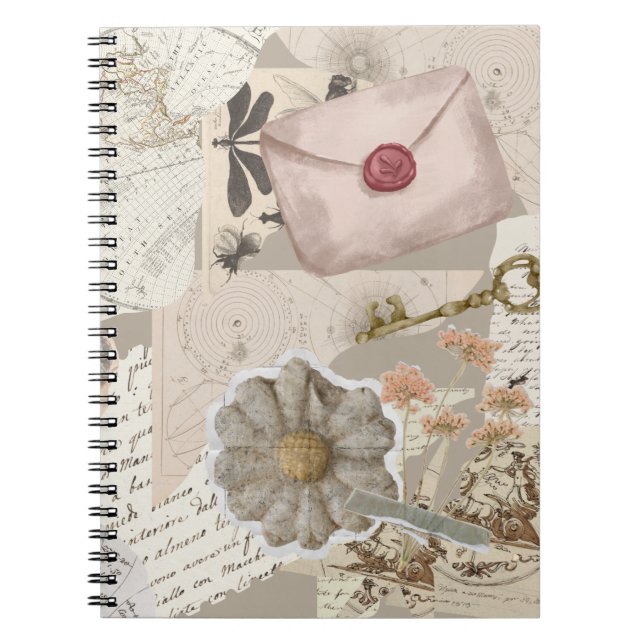 Vintage Aesthetic Collage Notebook (Front)