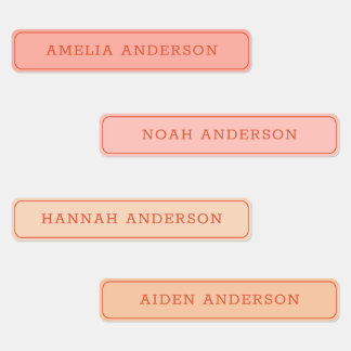 Vintage Aesthetic Peach Pink Waterproof Name Label