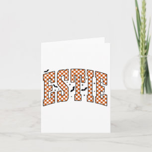 Vintage Aesthetician Chequered Halloween Estie Ski Card